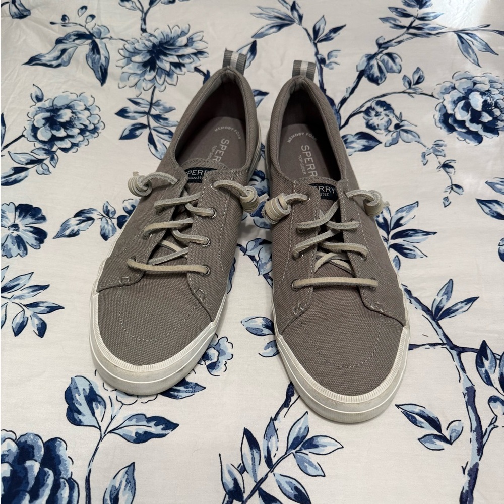 Sperry Grey Canvas Lace-Up Shoes